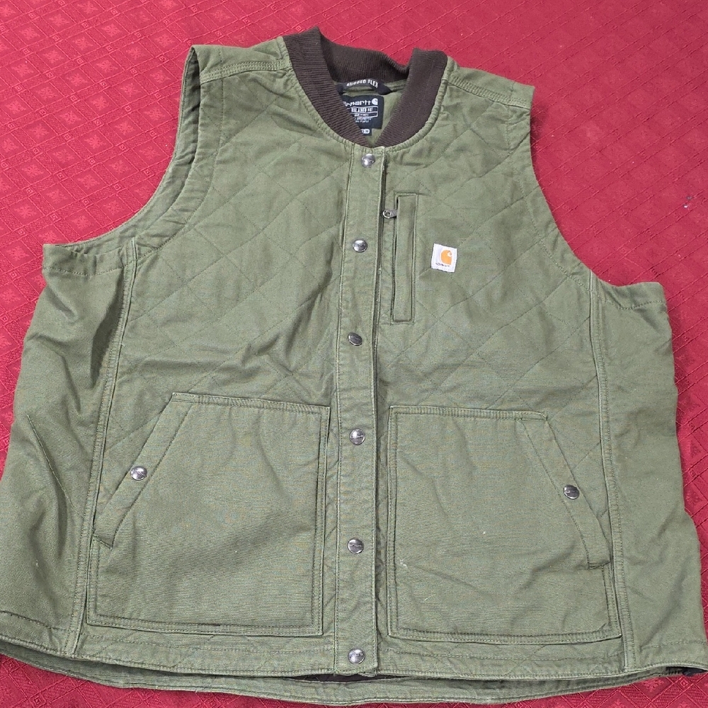 Carhartt Olive Quilted Work Vest